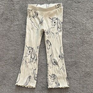 H&M Girls Unicorn Print Flared Pants 3T